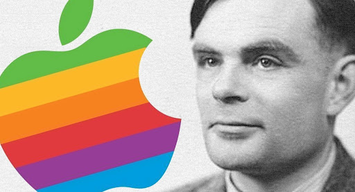 The Apple logo and Alan Turing