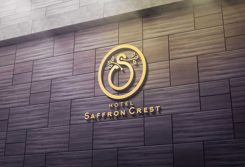 Saffron Hotel Crest Logo Design