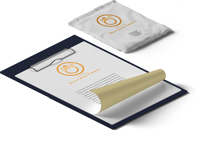 Saffron Hotel Crest Product Logo Design